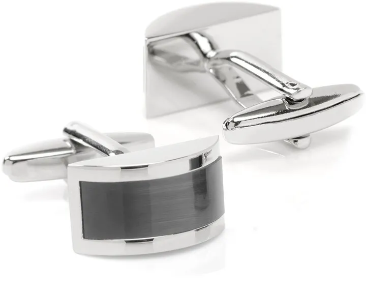 Grey Cat's Eye Bridged Cufflinks