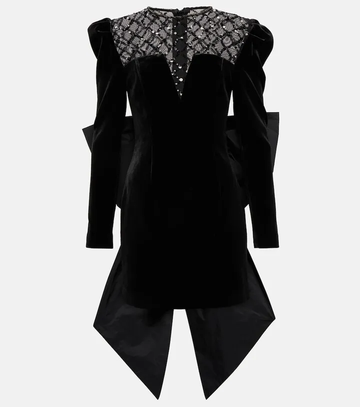 Onyx velvet minidress
