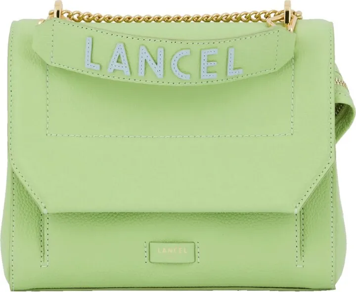 Green Grained Cowhide Leather Flap Bag