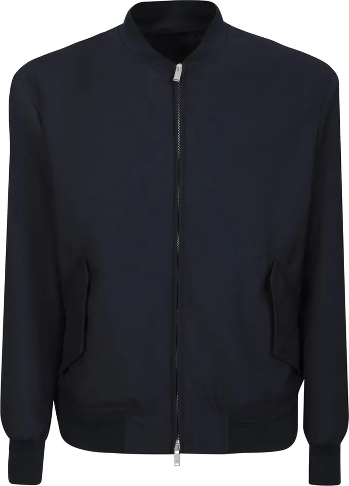 Blue Wool Bomber Jacket