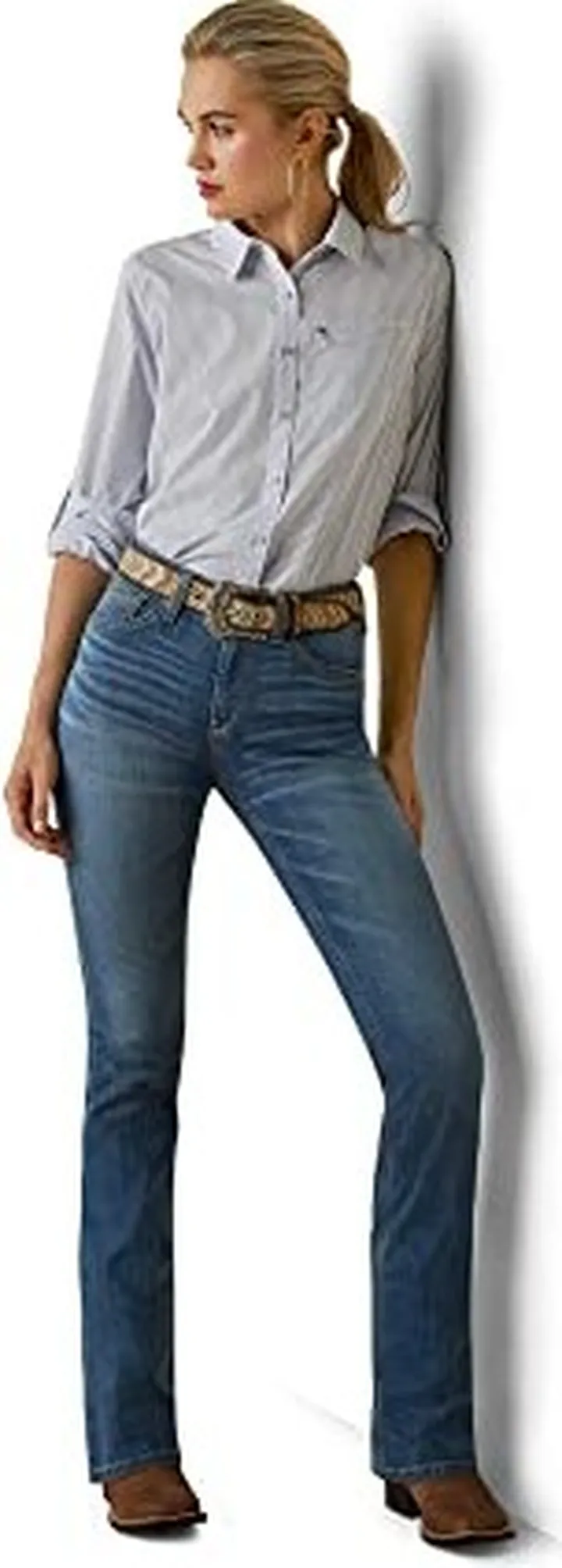 Ariat Female VentTEK Stretch Shirt Classic Blue Stripe Medium