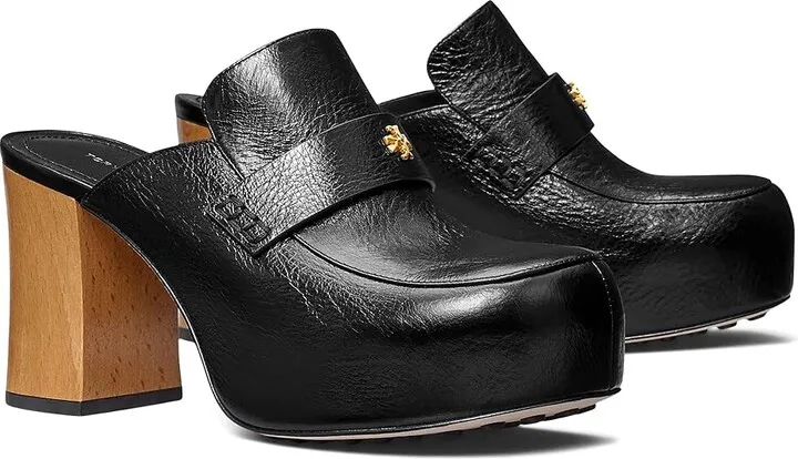 Tory Burch Platform Clog Mule 85 mm (Perfect Black) Women's Clog Shoes