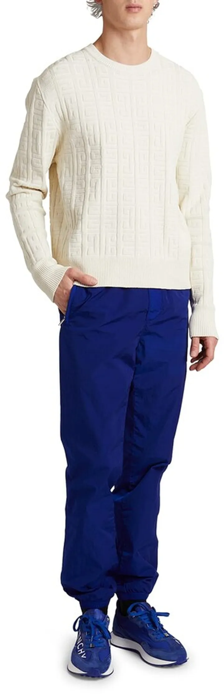 Men's Textured 4G Crew Sweater