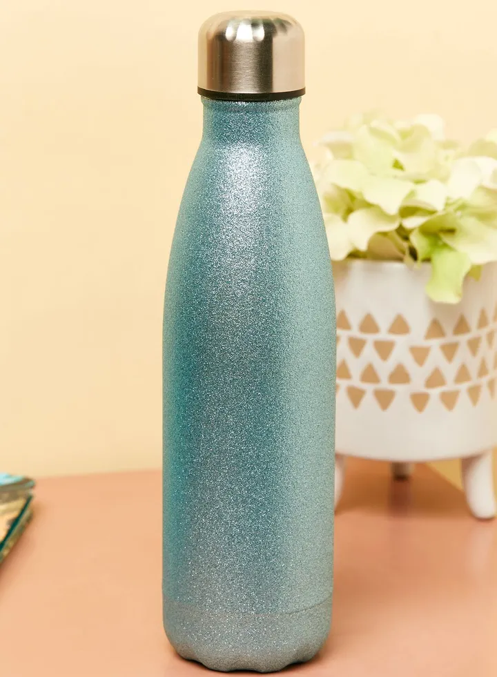 Blue Glitter Travel Water Bottle