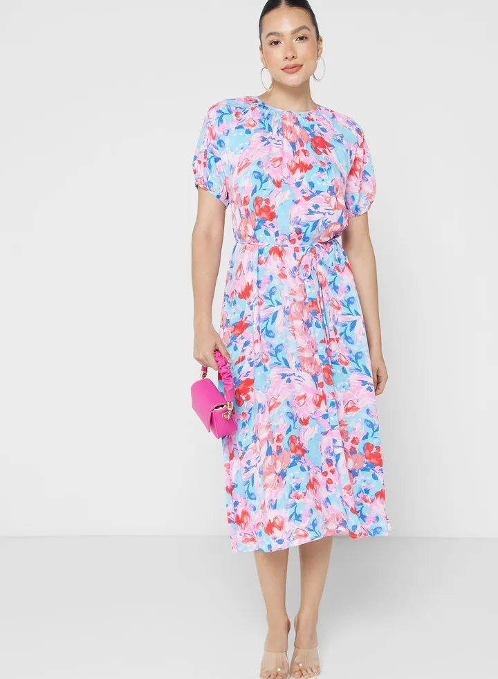 Floral Puff Sleeve Dress