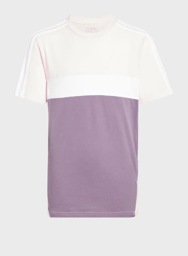 Tiberio 3-Stripes Colorblock Cotton T-Shirt Kids