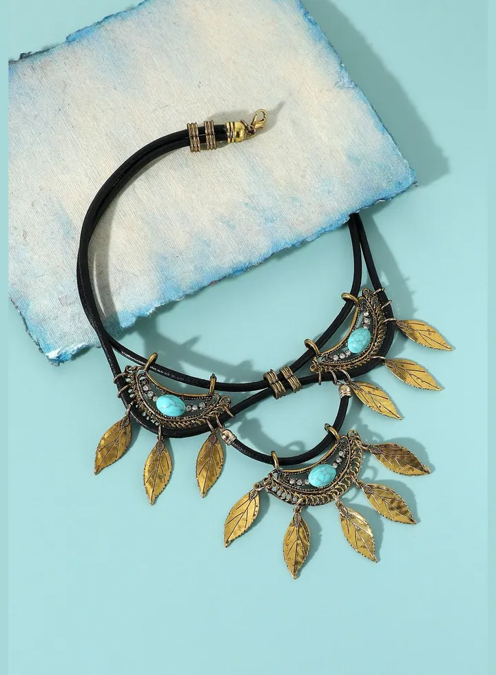Gold Plated Designer Stone Party Necklace For Women