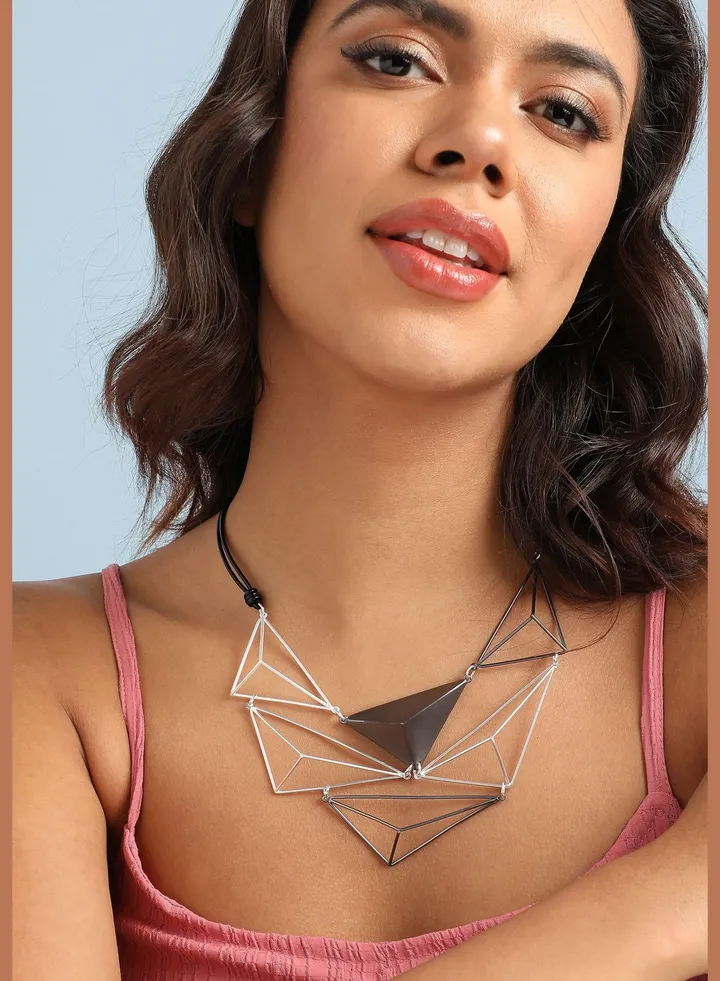 Silver Plated Designer Party Wear Necklace For Women