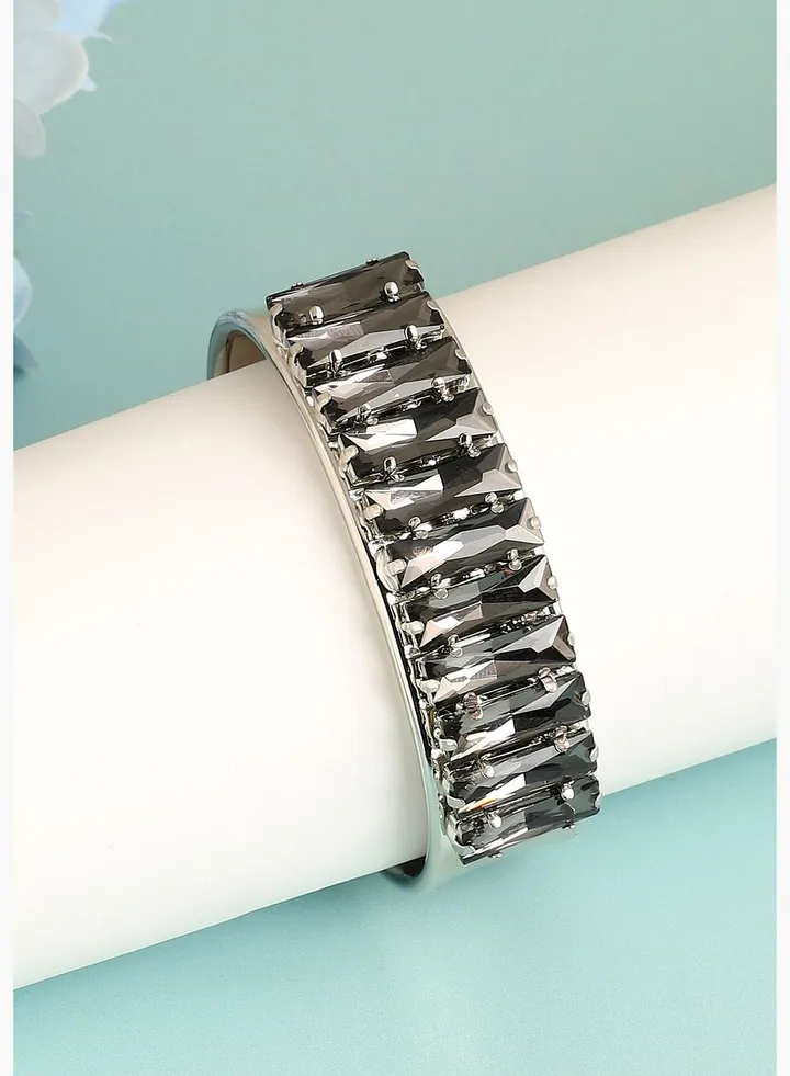 Silver Plated Party Designer Stone Bracelet For Women
