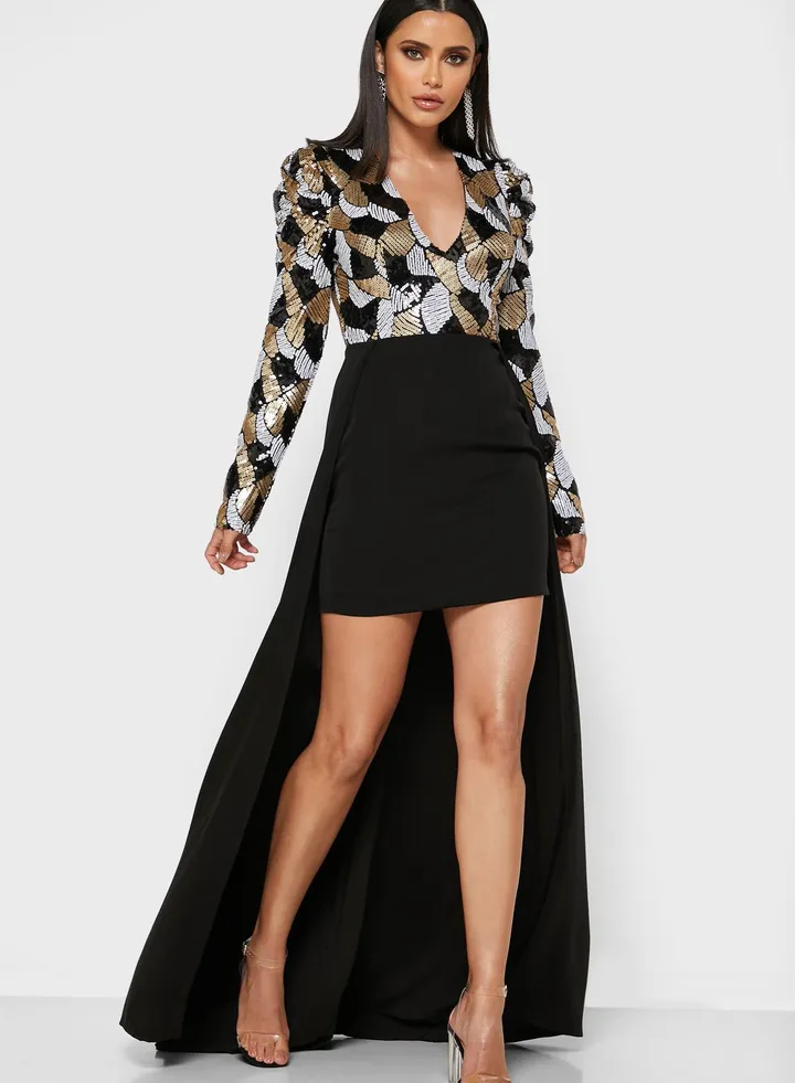 Drew High Low Printed Dress