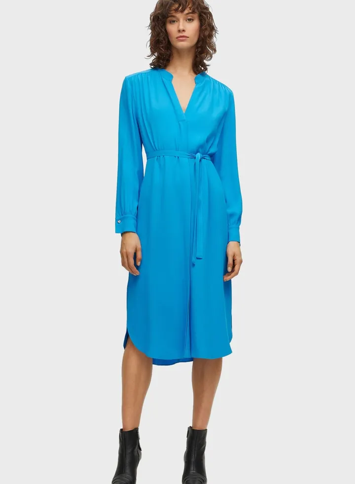 Split Yoke Tie Detail Dress