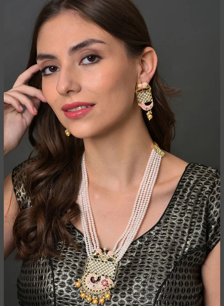 Kundan Meenakari Gold Plated Necklace Set