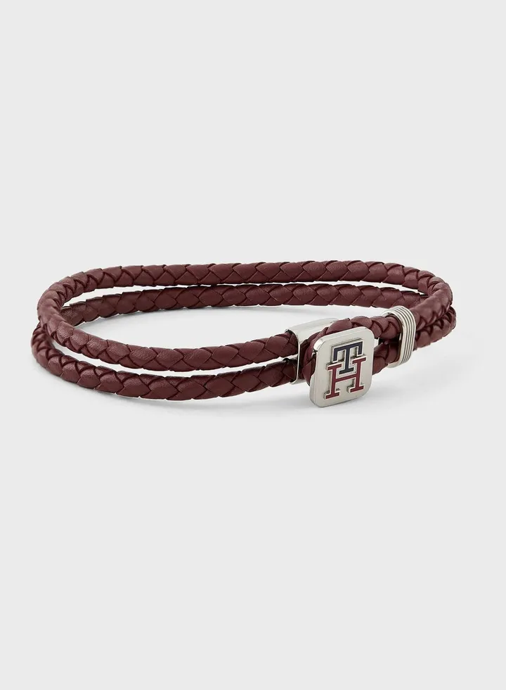 Th Monogram Leather Bracelet