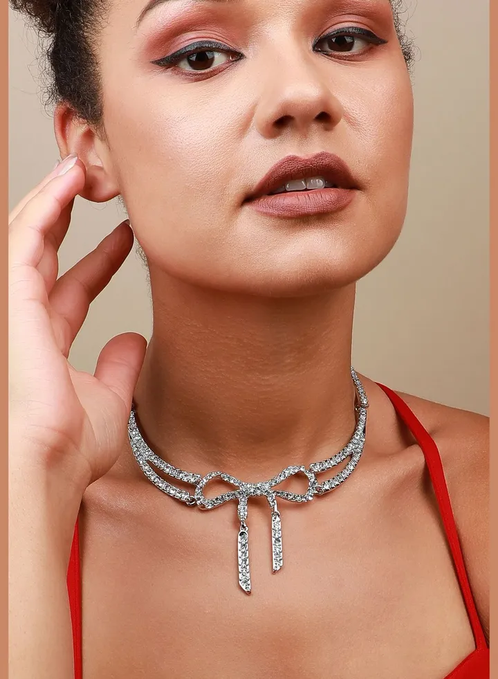 Silver Plated Designer Western Wear Necklace For Women