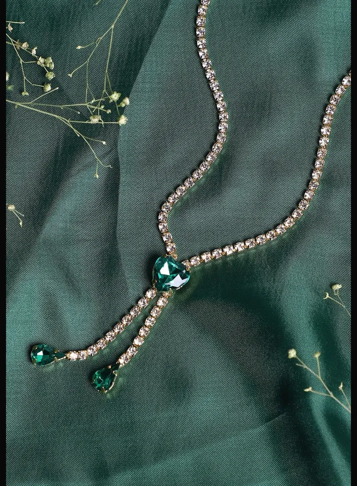 Silver Plated Designer Stone Party Necklace For Women