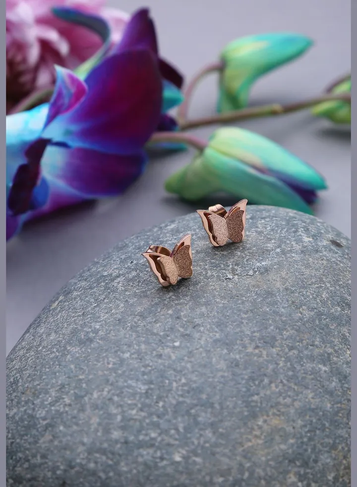 Gold Plated Butterfly Studs