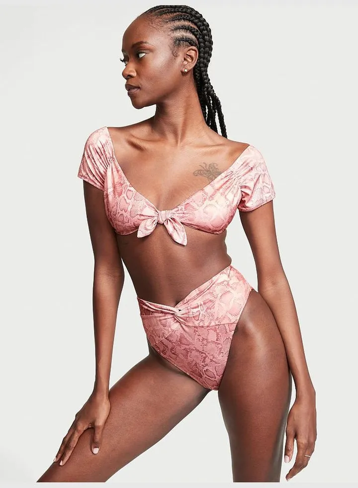 Twist Off-Shoulder Swim Top