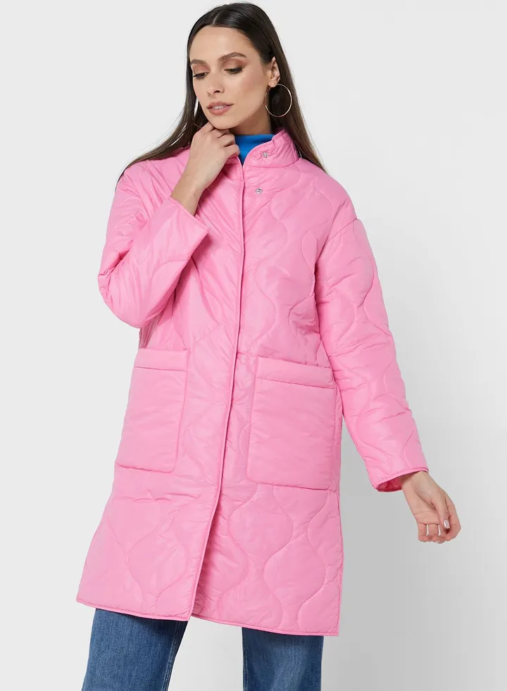 Quilted Longline Coat