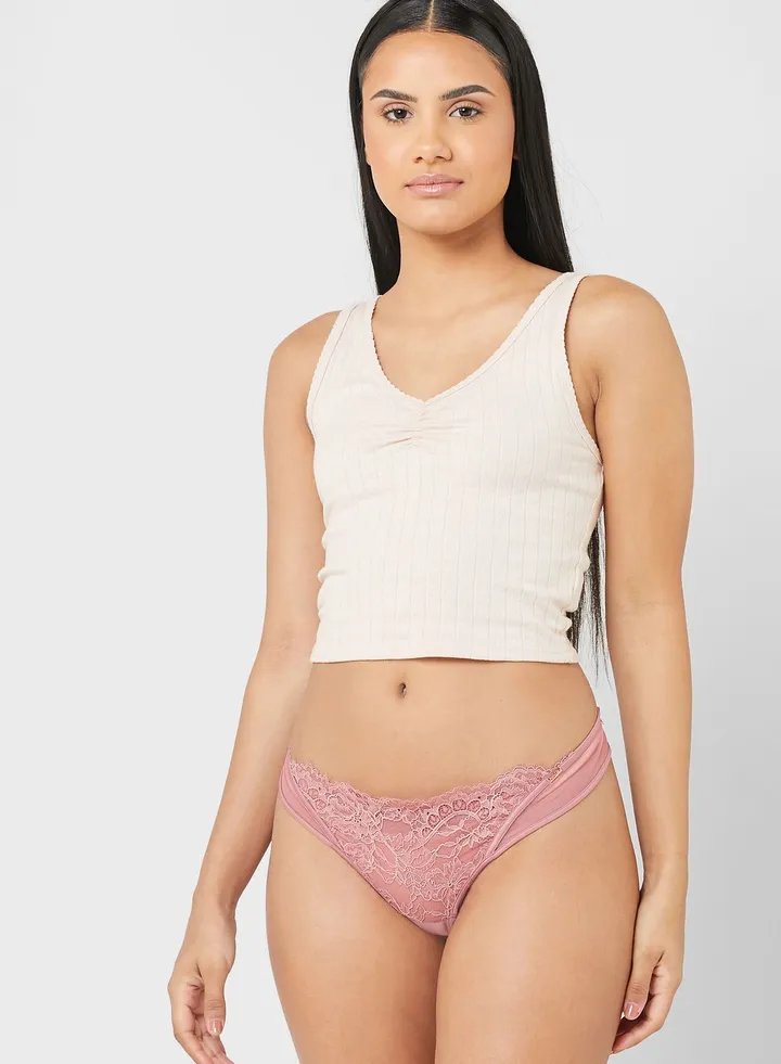 Lace Detail Thong