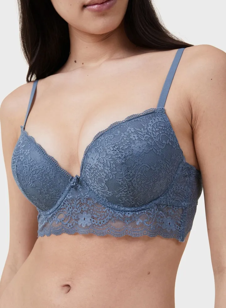 Lace Trim Push Up Bra