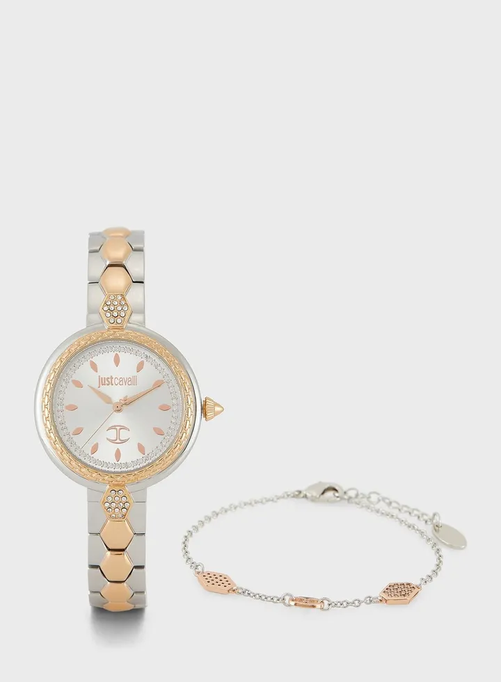 Steel Strap Analog Watch