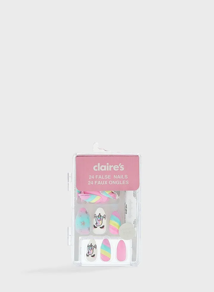 Pastel Unicorn Stiletto Faux Nail Set - 24 Pack
