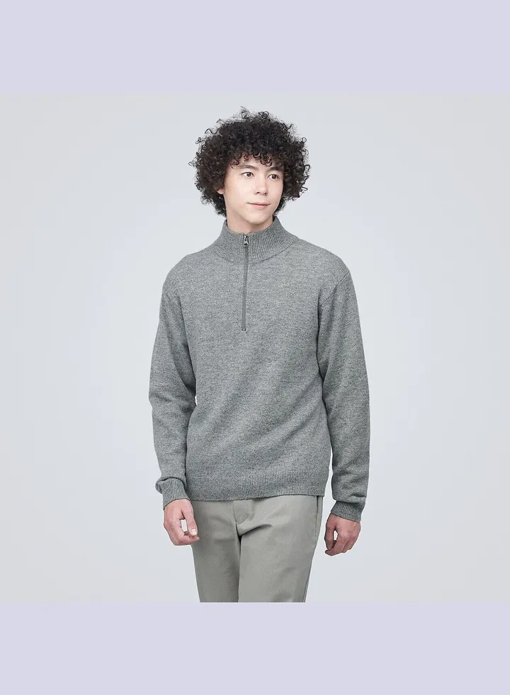 Washable Mid-Gauge Half Zip Sweater