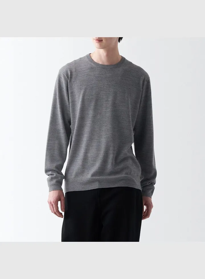 Washable High-Gauge Crew Neck Sweater
