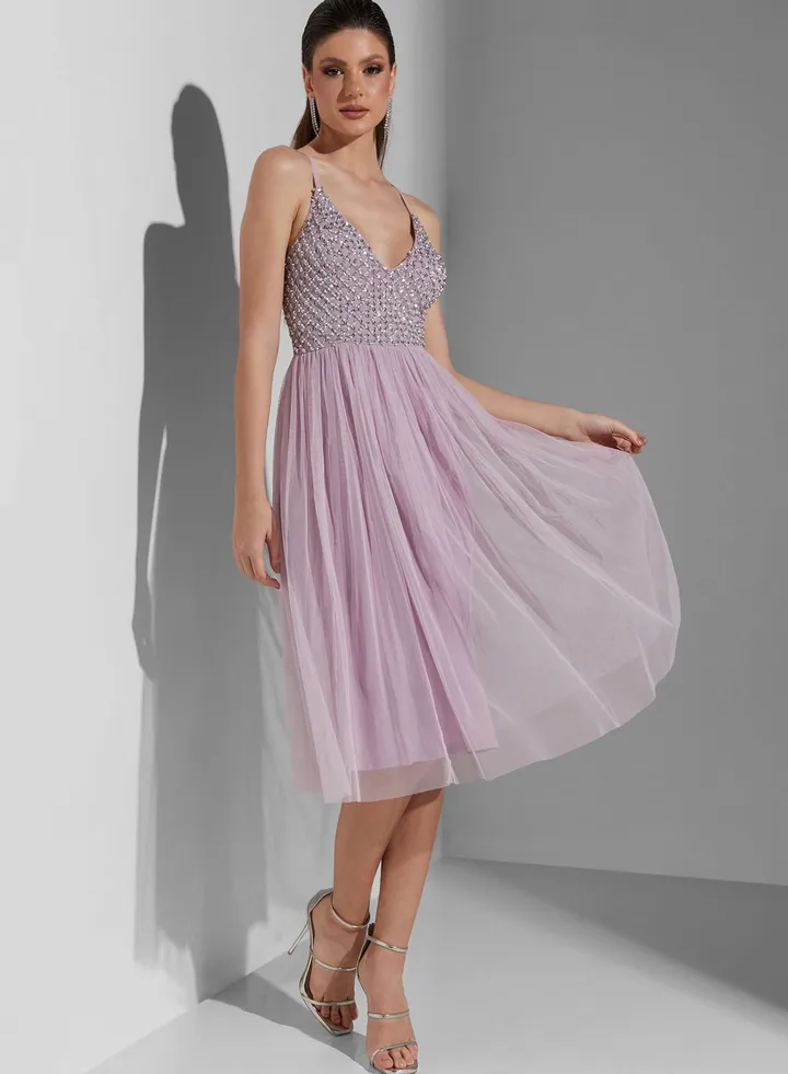 Youmna Strappy V Neck Dress