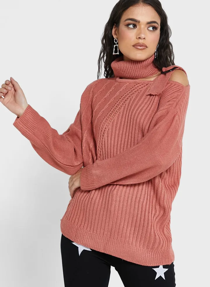 Braided Coutout Sweater