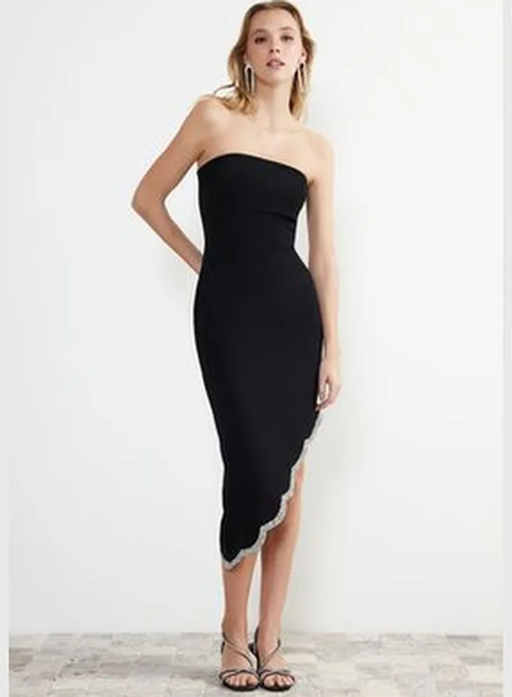 Black Fitted Evening Dress