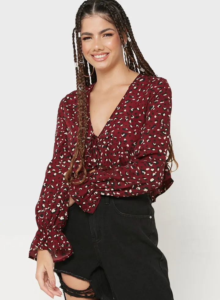 Drawstring Front Top