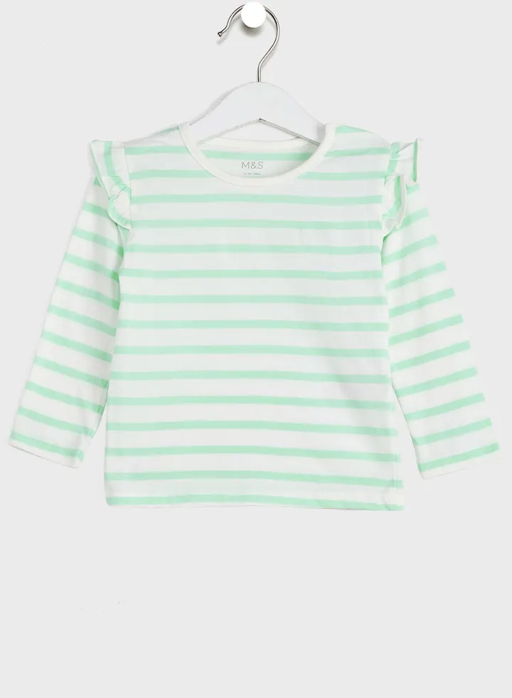 Kids Striped Frill Top