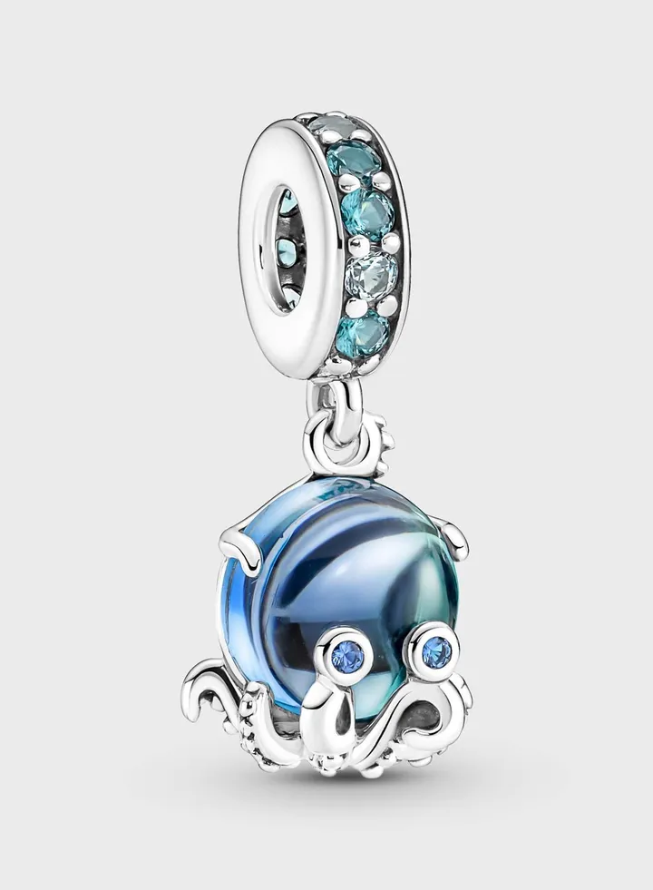 Murano Glass Cute Octopus Dangle Charm