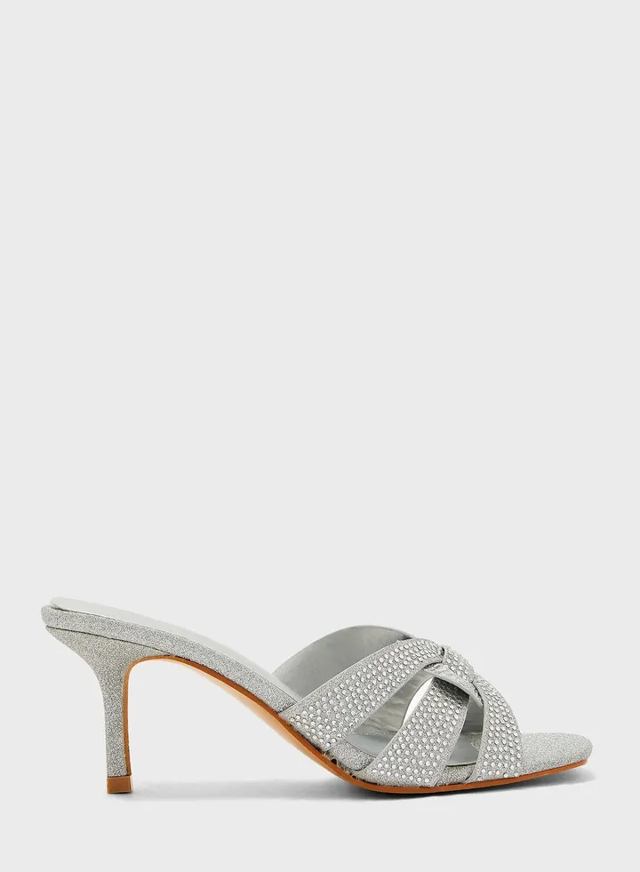 Diamante Detail Mule Sandal