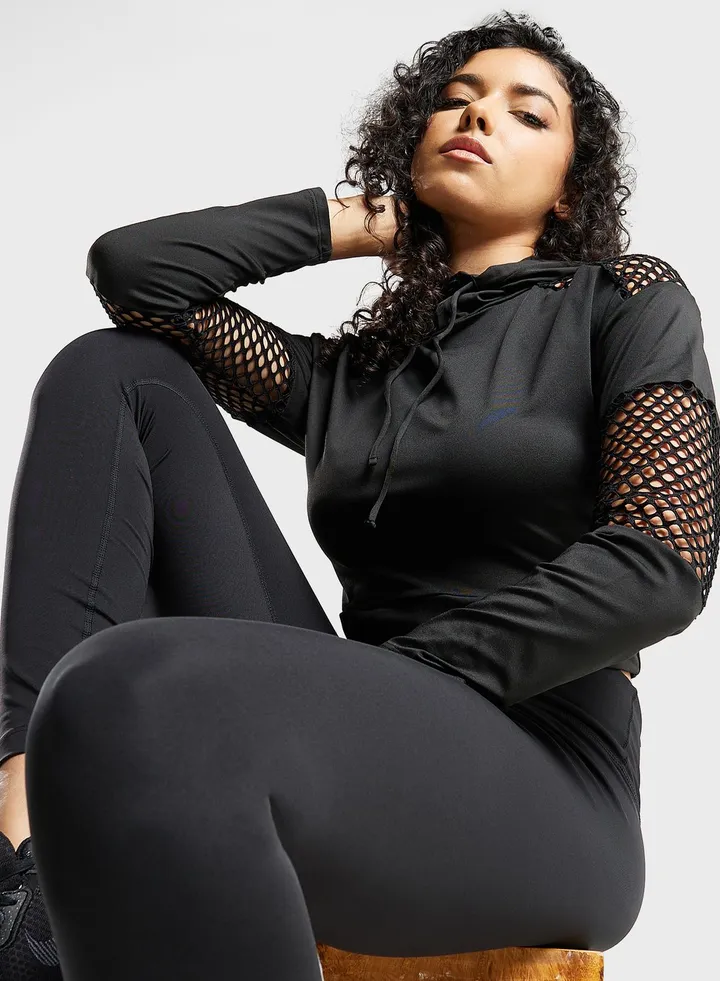 Mesh Detail Athletic Hoodie