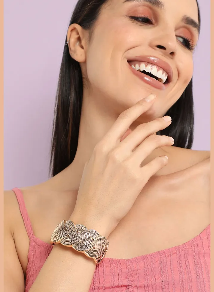 Gold Plated Designer Party Wear Bracelet For Women