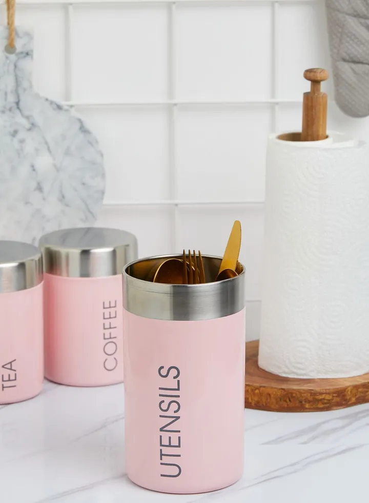 Liberty Enamel Pink Utensil Holder