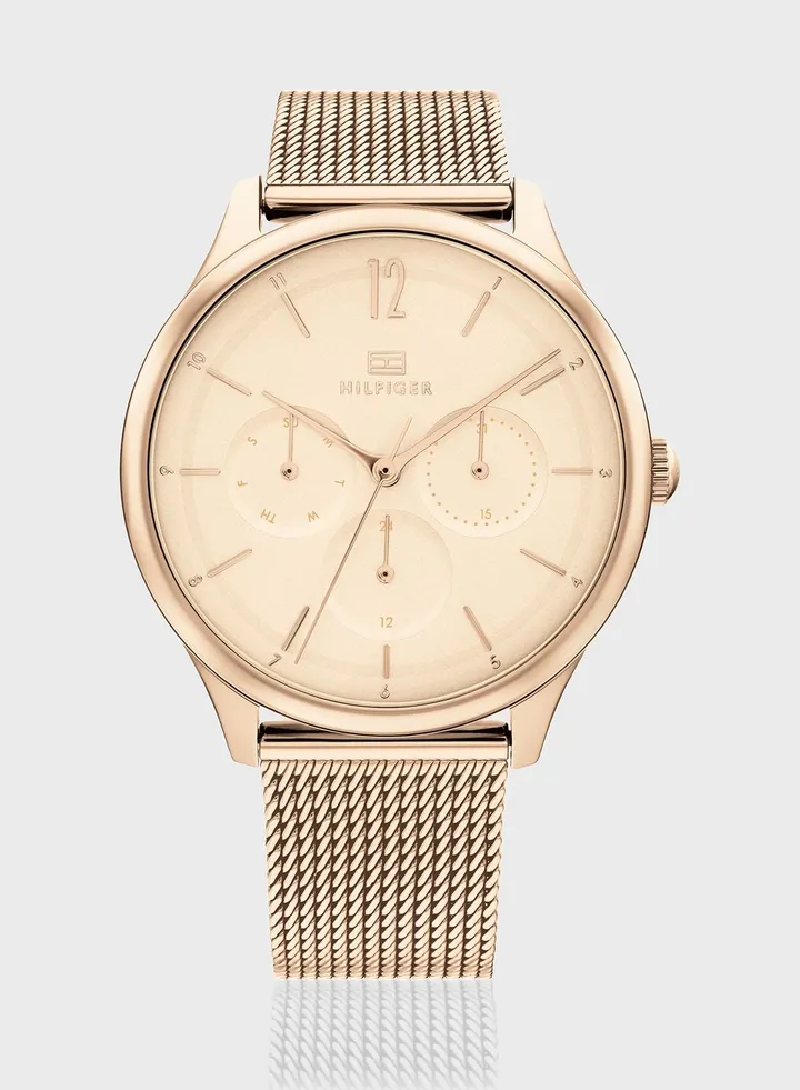 Ionic Plated Carnation Gold Steel Analog Watch