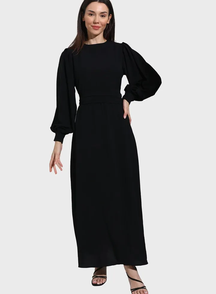 Balloon Sleeves Dress