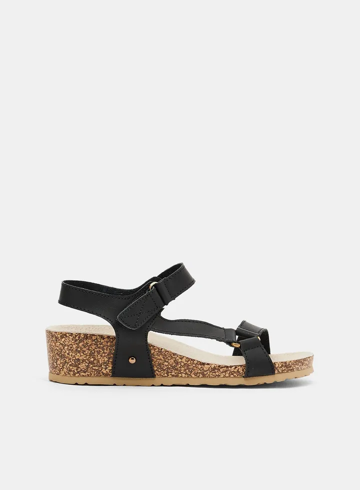 Stitch Detailed Low-Heel Sandals