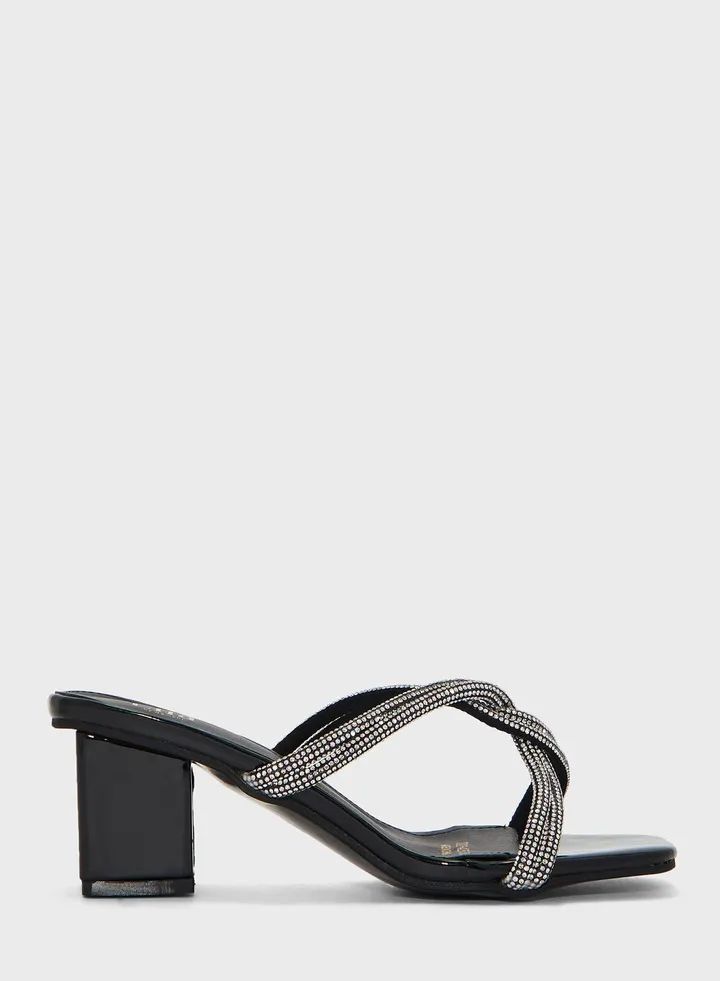 Diamante Twisted Detail Mule Sandal