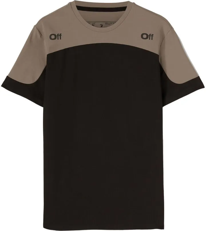 arrow-print panelled T-shirt