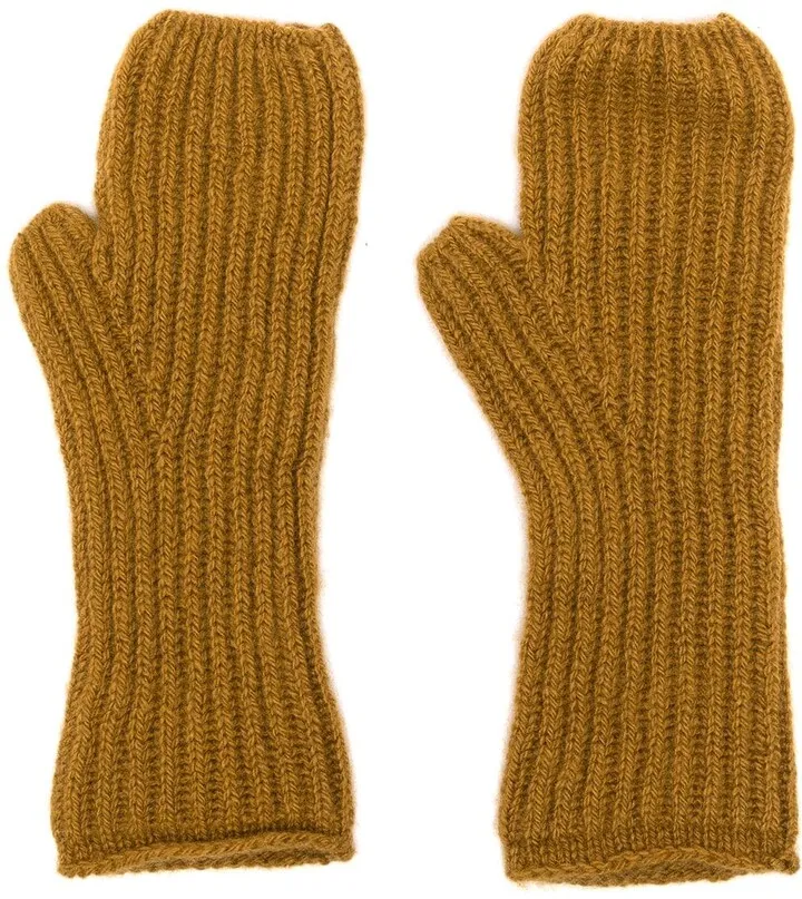 Fisherman's ribbed cashmere gloves