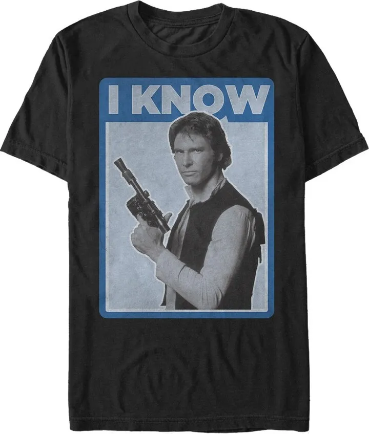 Men's Star Wars Han Solo Quote I Know T-Shirt - Black - Small