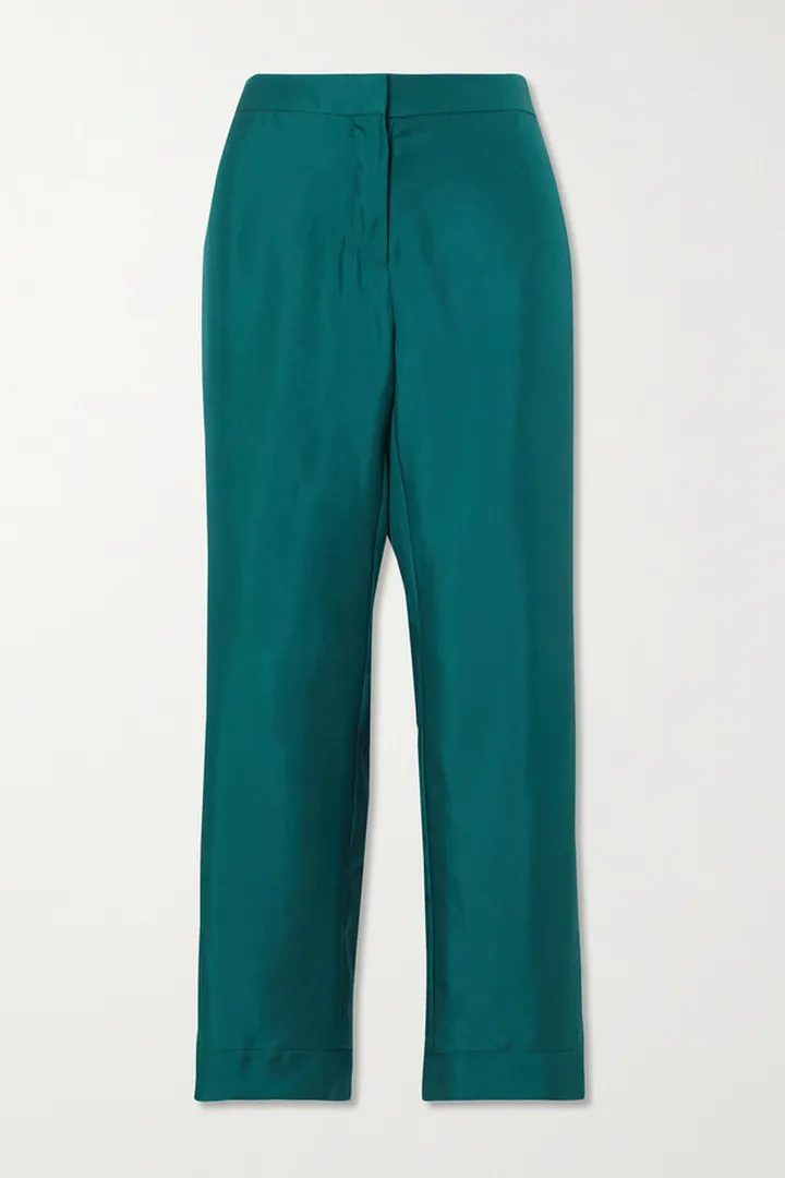 Le Kasha - + Net Sustain Amalty Organic Silk Straight-leg Pants - Green