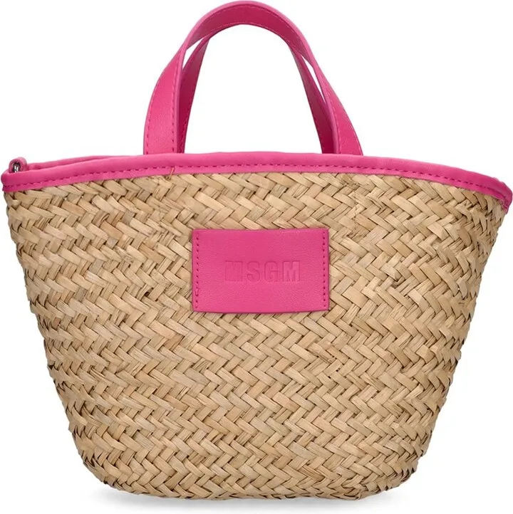 Mini straw tote bag