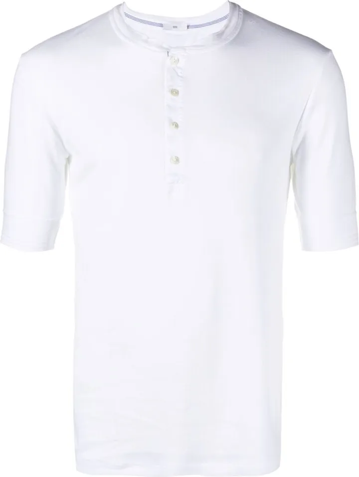 White Short Sleeve Buttoned Top