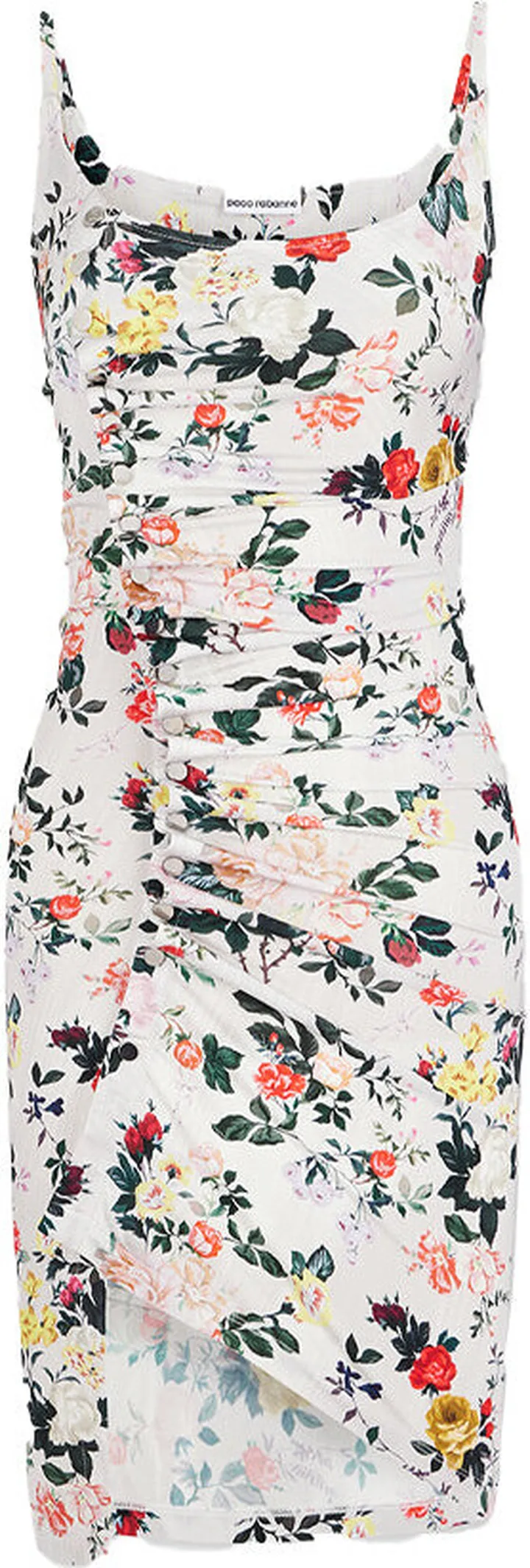 Draped Floral Mini Dress