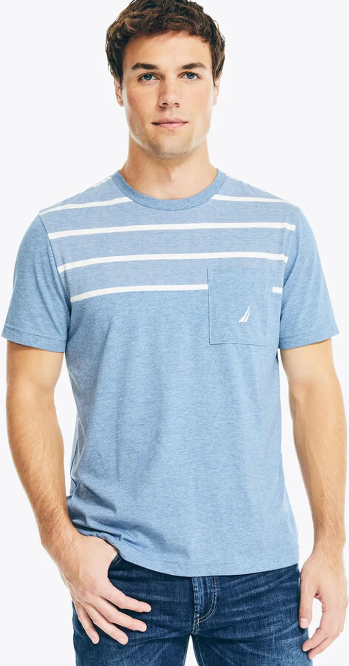 Sustainably Crafted Striped Pocket T-Shirt